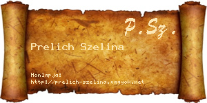 Prelich Szelina névjegykártya